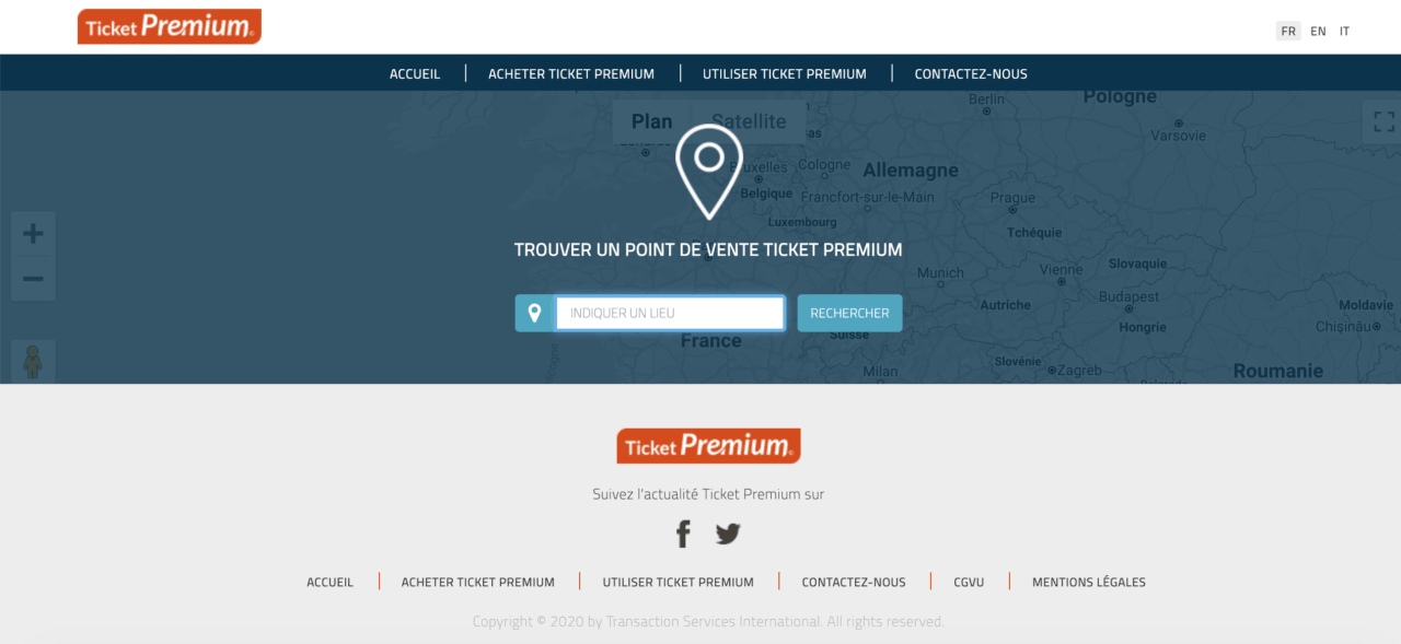Point de vente Ticket Premium