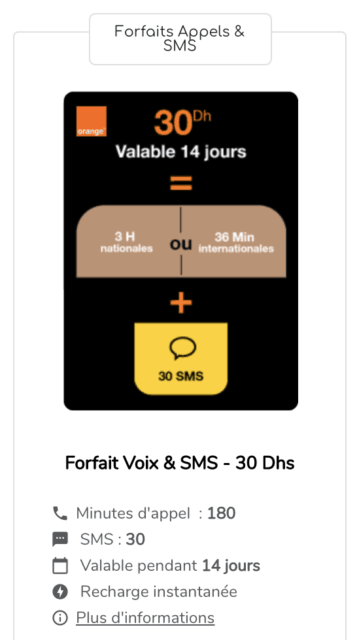 Recharge Orange Maroc : data