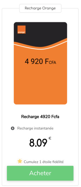 Recharge Orange Sénégal Allo