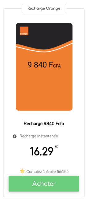 Recharge Orange Sénégal Allo by Monisnap