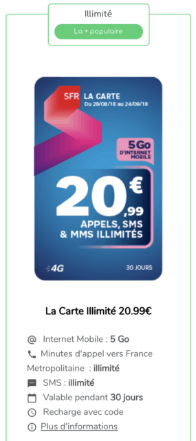 Recharge Carte SFR illimitée