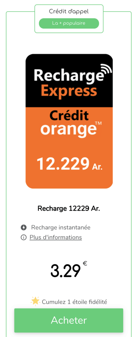 Recharge Orange Madagascar