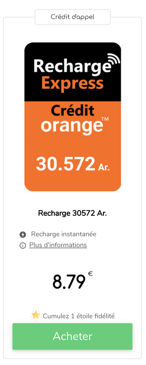 Recharge Orange Madagascar en ligne