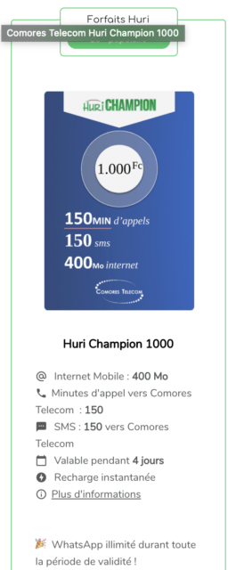 Recharge Comores Telecom