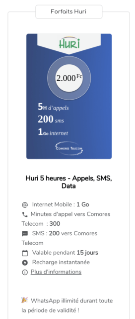Recharge Comores Telecom Allo