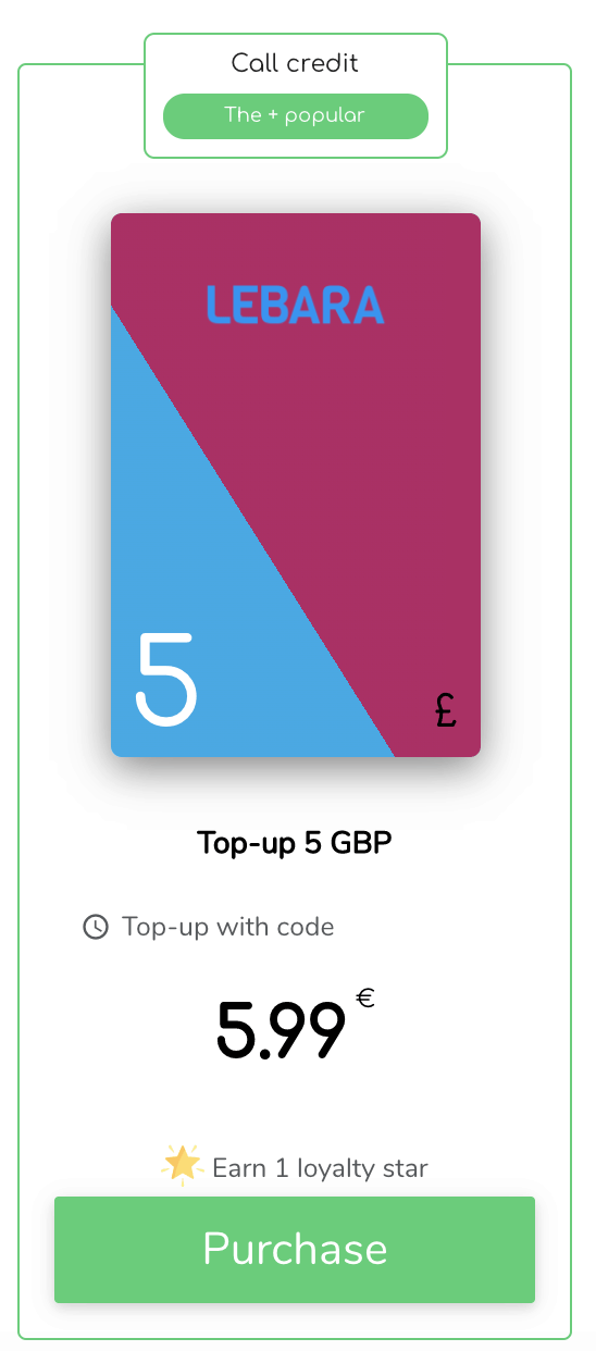 Top up Lebara UK