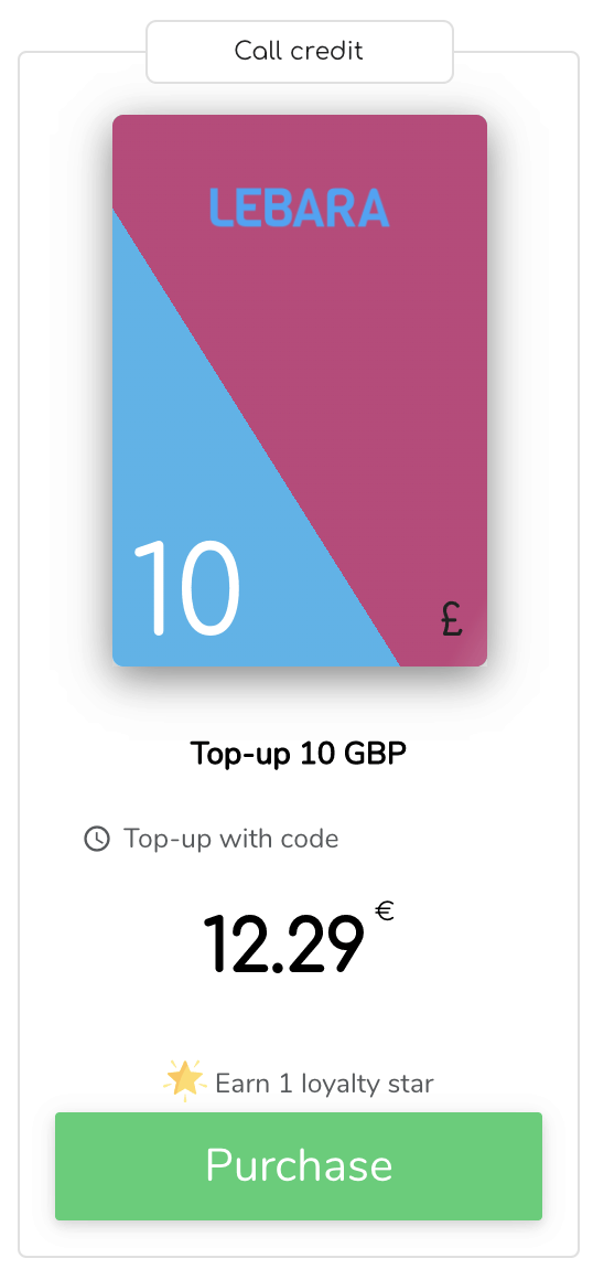 Lebara top up UK