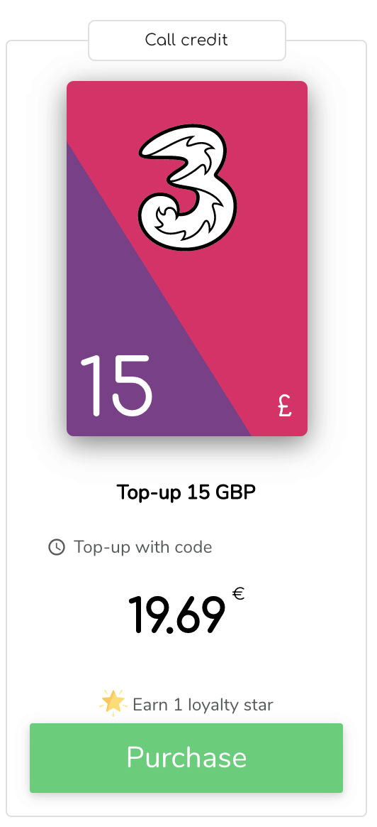 Three Mobile top up allo