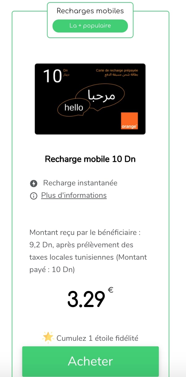 Recharge Orange Tunisie