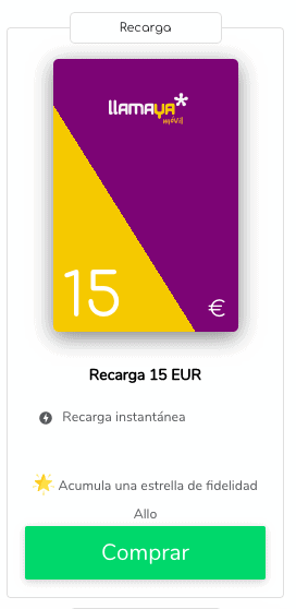 Recargar un móvil Llamaya