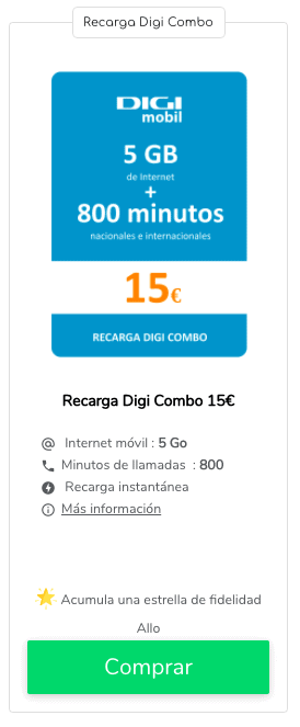 Recargar un móvil Digimobil