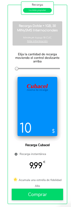 Recargar un móvil Cubacel