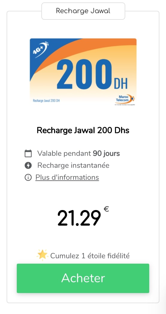 Recharge IAM 2 Maroc Telecom