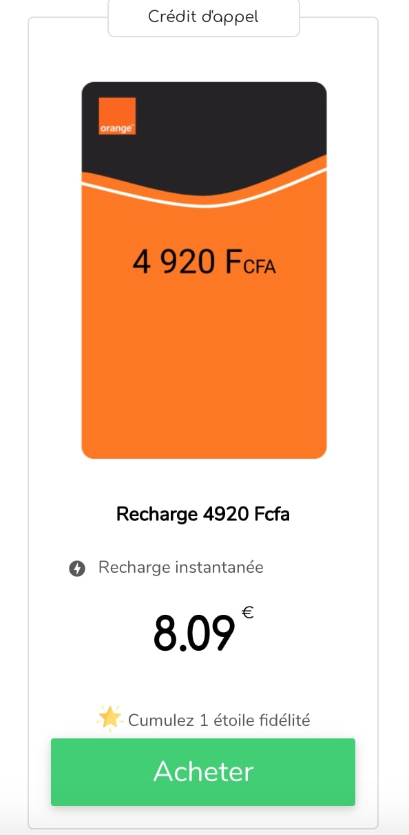 Recharge Orange Mali : meilleures offres