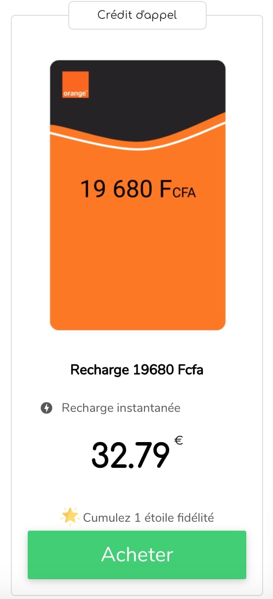 Recharge Orange Mali : achat en ligne