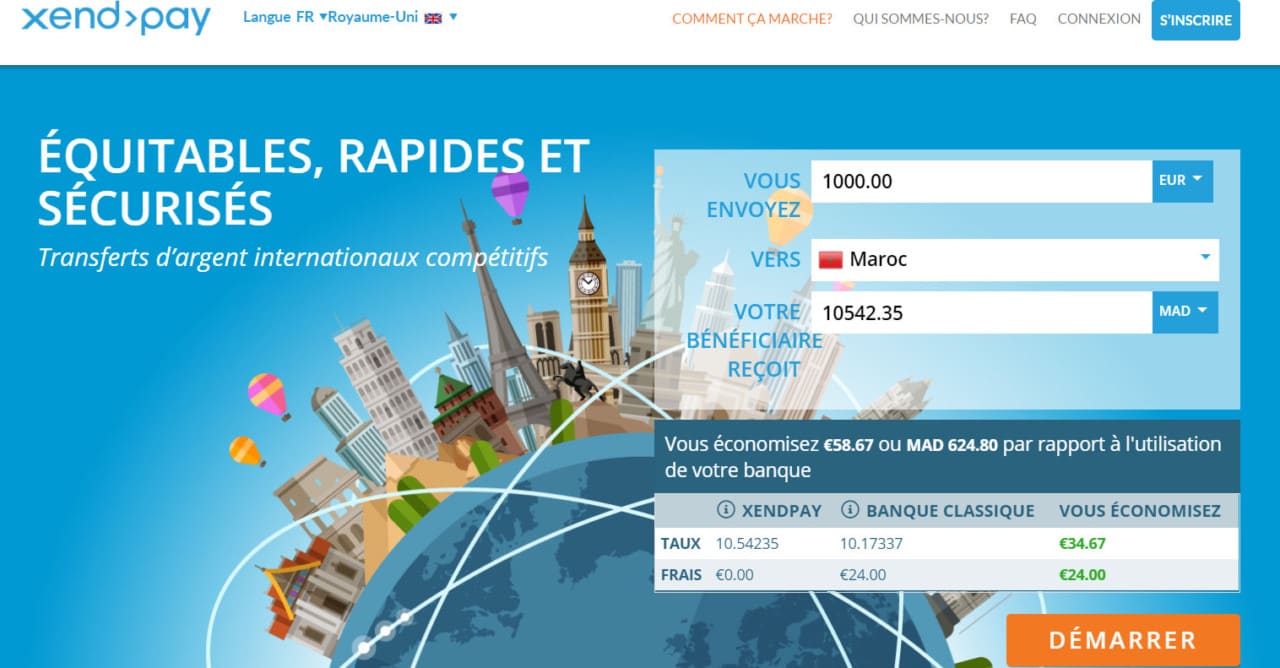Tarifs Xendpay