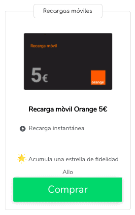 Recarga Orange online : tarjeta de prepago
