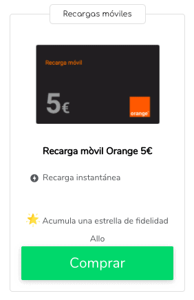 Recarga Orange prepago : tarjeta de prepago 