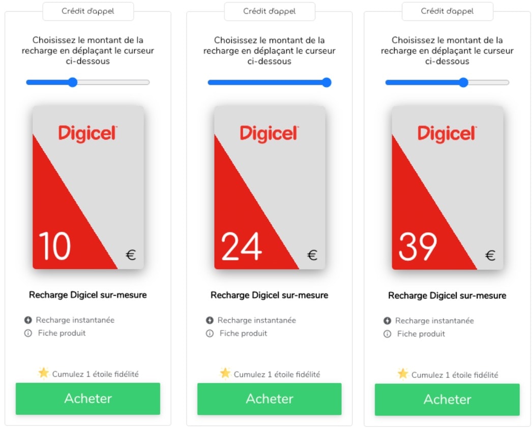 Tarifs Digicel