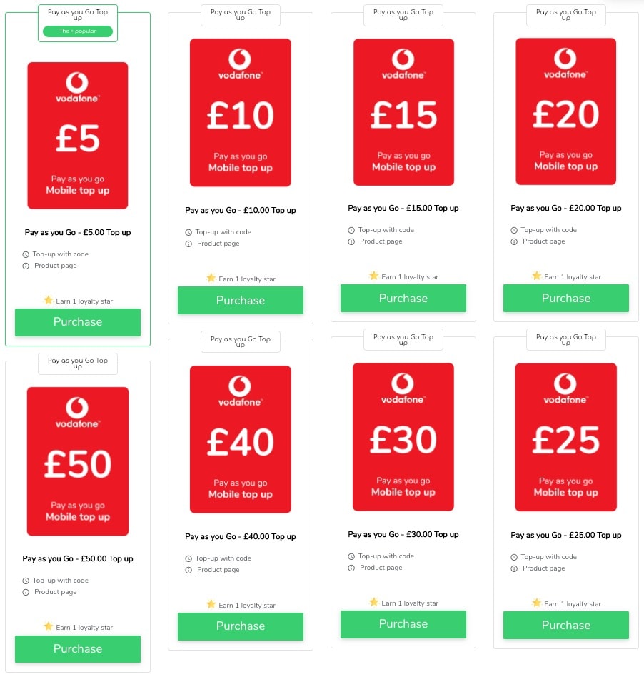 Vodafone internet: buy top up online