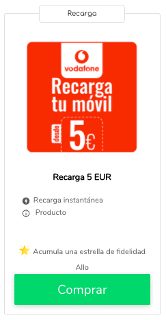 Recargas de saldo Vodafone: recargas y minutos