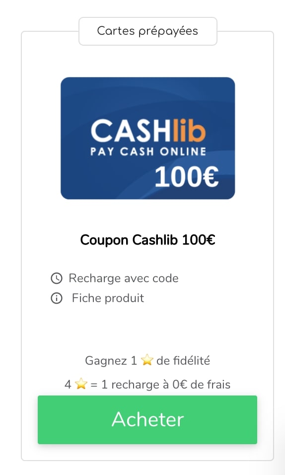 Recharge Cashlib 100€