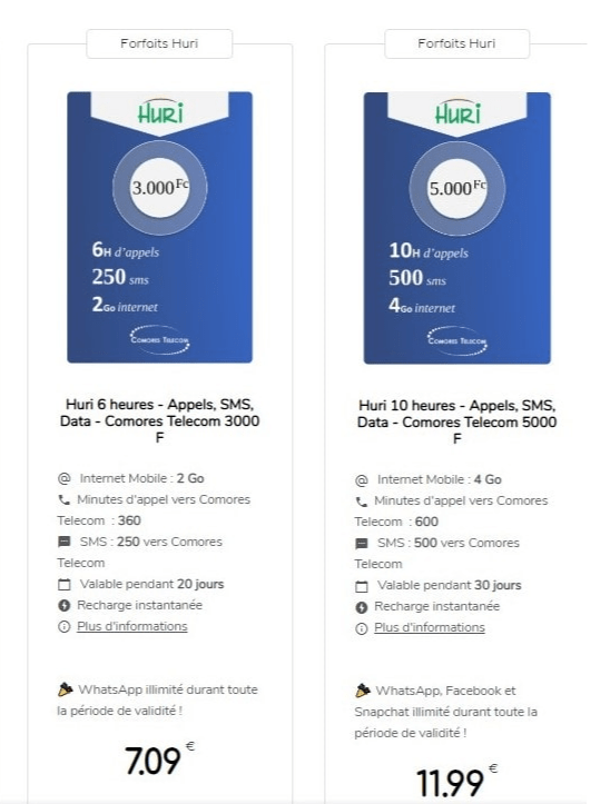 Ajout crédit Comores Telecom