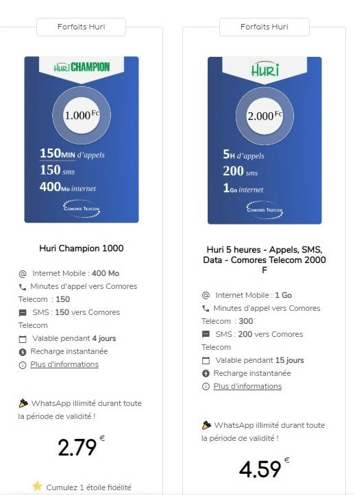 Transfert de crédit Comores Telecom