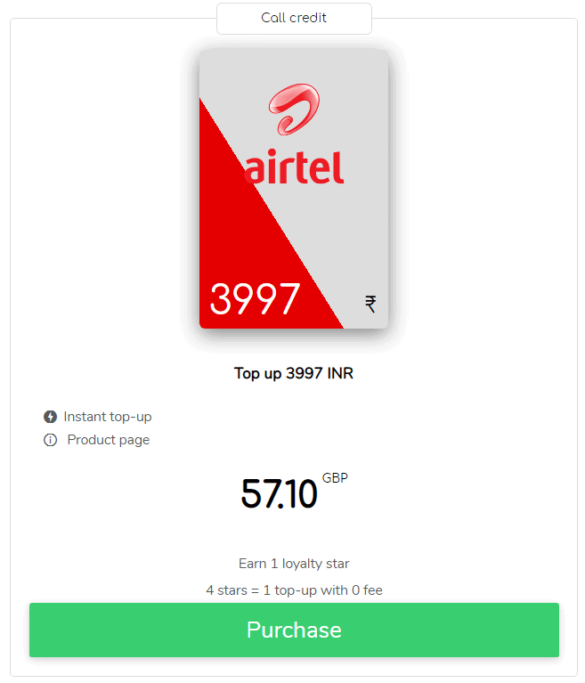 Airtel rates: buy top up
