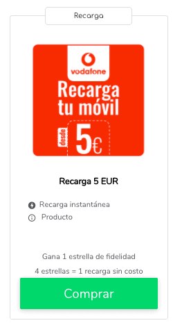 Recargas Vodafone: precio