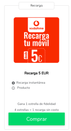 Recargas Vodafone online : crédito telefónico
