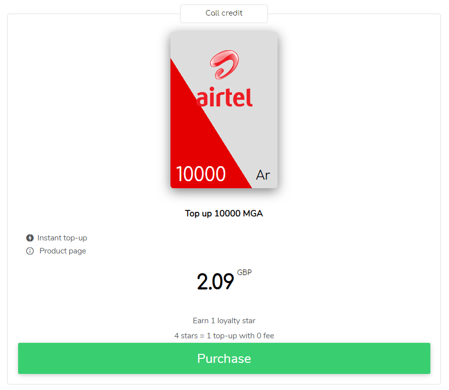 Airtel recharge: prices