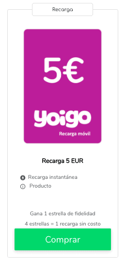 Recargar saldo Yoigo : recargar móvil en linea