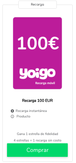 Recargar saldo Yoigo : paquete
