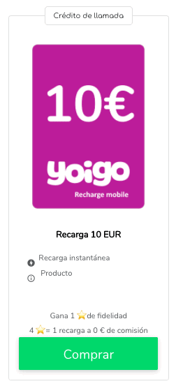 Recarga móvil Yoigo : tarifas