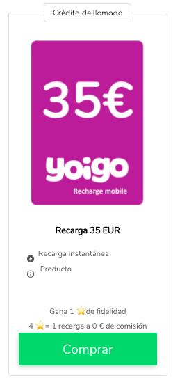 Recarga móvil Yoigo : crédito de llamada