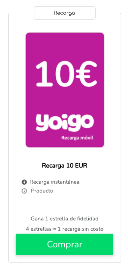 Yoigo prepago recarga : ofertas