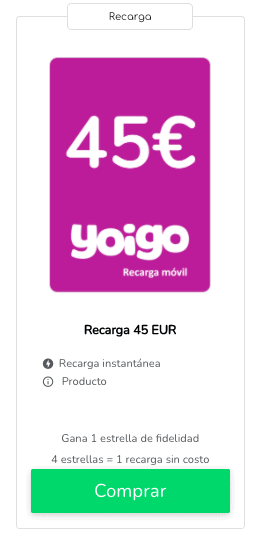 Yoigo prepago recarga : paquete