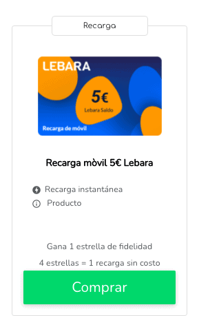 Recargar móvil Lebara: tarifas