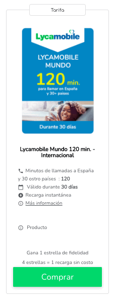 Recarga móvil Lyca : credito de llamada