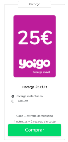 Yoigo recarga directa : ofertas