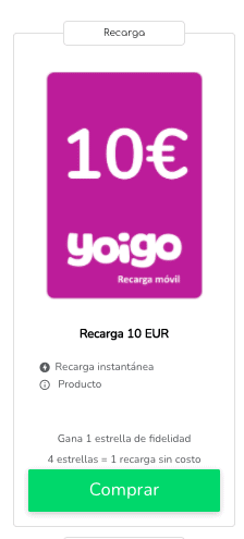 Yoigo recarga megas : recargar en línea