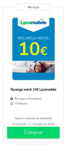 Recarga Lycamobile gratis : tarifas