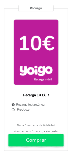 Yoigo recarga web : ofertas