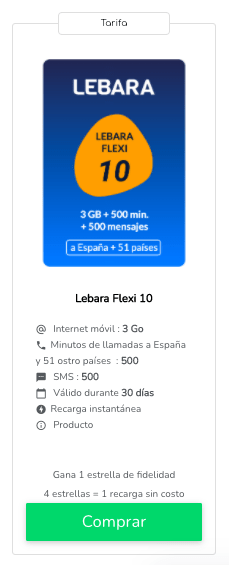Recarga Lebara internet: online