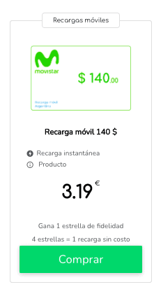 Recarga tarjeta prepago Movistar: recargas y minutos