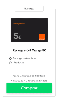 Recarga Orange mundo: recargas y minutos