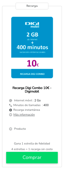 Recarga Digi Mobil España :  servicio al cliente