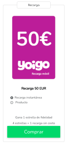 Recarga online: ofertas