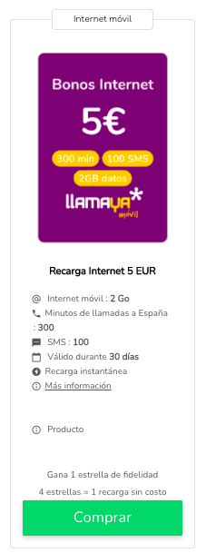 Recarga online: Llamaya